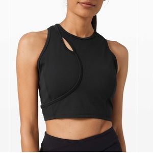 Lululemon Asymmetrical Cutout Crop Black Tank